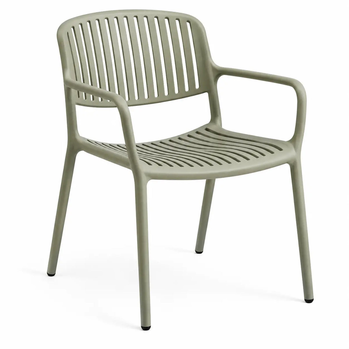 Silla con respaldo con detalles de líneas verticales, verde